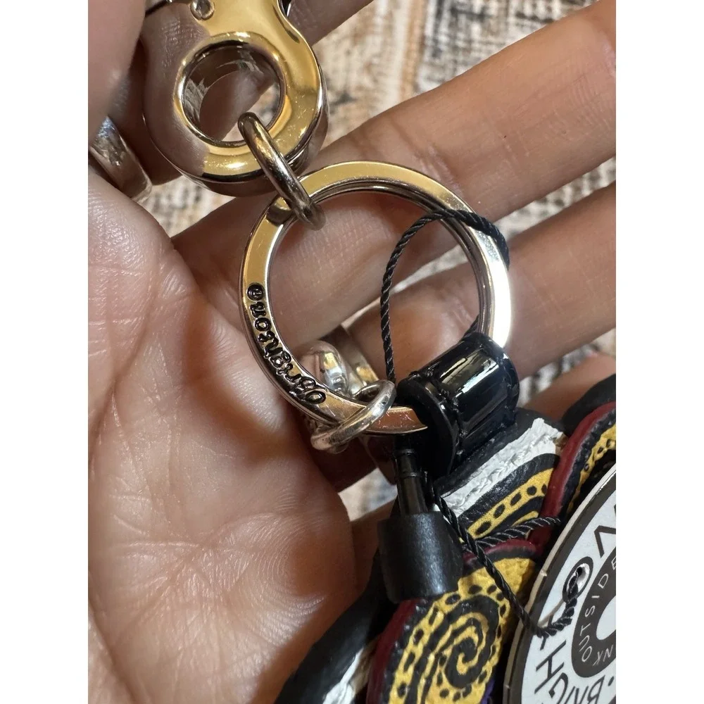 Brighton Bloom heart‎ Leather Flower Fob Key Chain NWT handbag charm